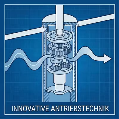 Grafik "innovative Antriebstechnik" für Magnetic-Drehkreuze
