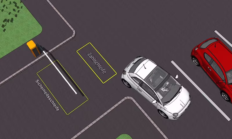 Grafik einer Fahrzeugzählung mit Induktionsschleifen