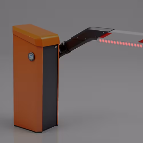 Automatische Schranke mit LED-Beleuchtung des Schrankenbaums
