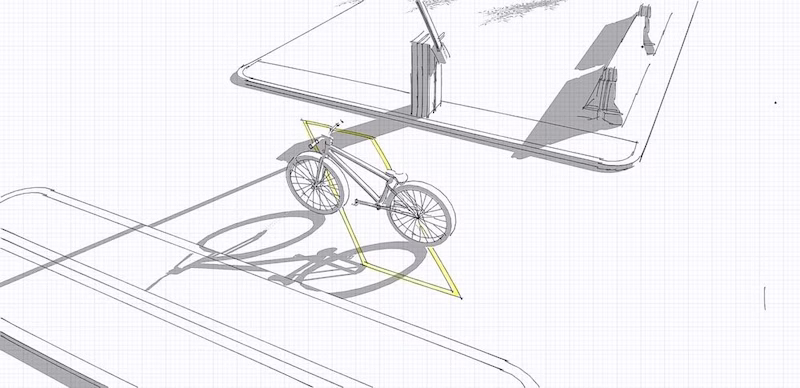 Grafik einer Induktionsschleife für Fahrräder
