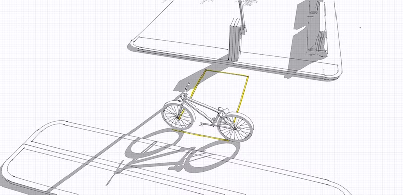 Grafik einer Induktionsschleife mit einem Fahrrad