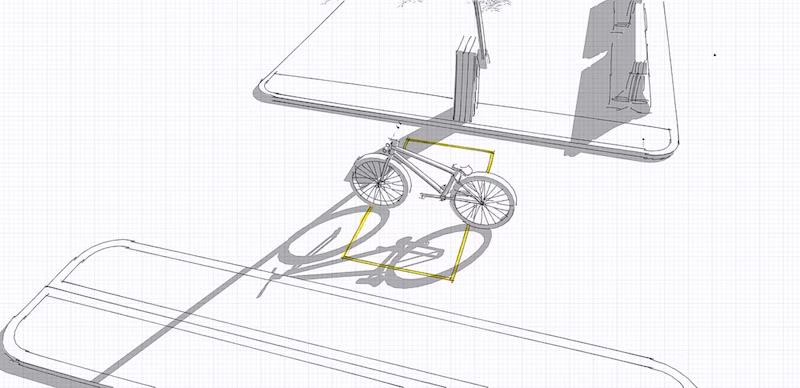 Grafik einer Induktionsschleife, die von einem Fahrrad überquert wird