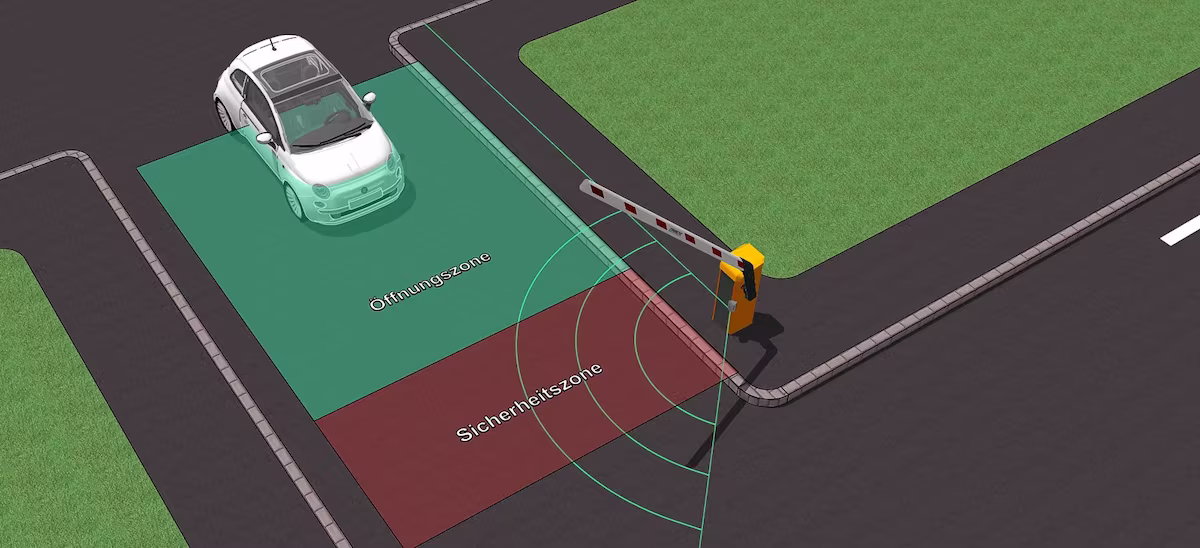 Eine der besten Möglichkeiten, Gefahrenbereiche bei automatischen Schrankenanlagen abzusichern, ist der Radarscanner MWD. Er schafft eine konfigurierbare Sicherheitszone, die alle gängigen Fahrzeugtypen sowie Fußgänger erfasst und schützt.