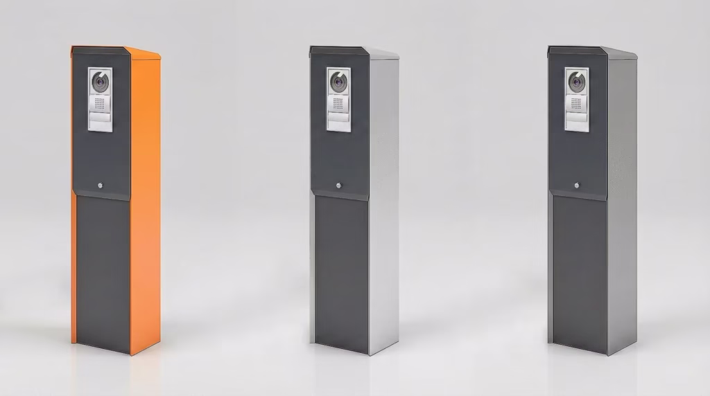 Bediensäule Magnetic-Terminal in den Standardfarben RAL 2000, RAL9006 und RAL9007