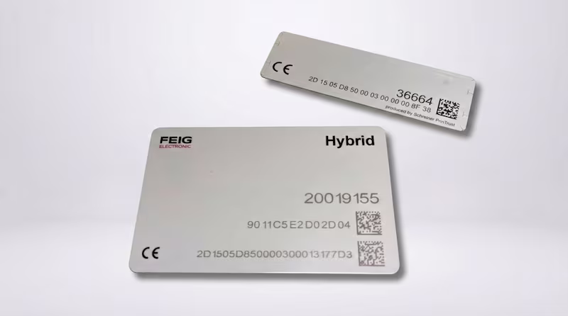Hybridkarte und UHF-Aufkleber für Weitbereichsleser